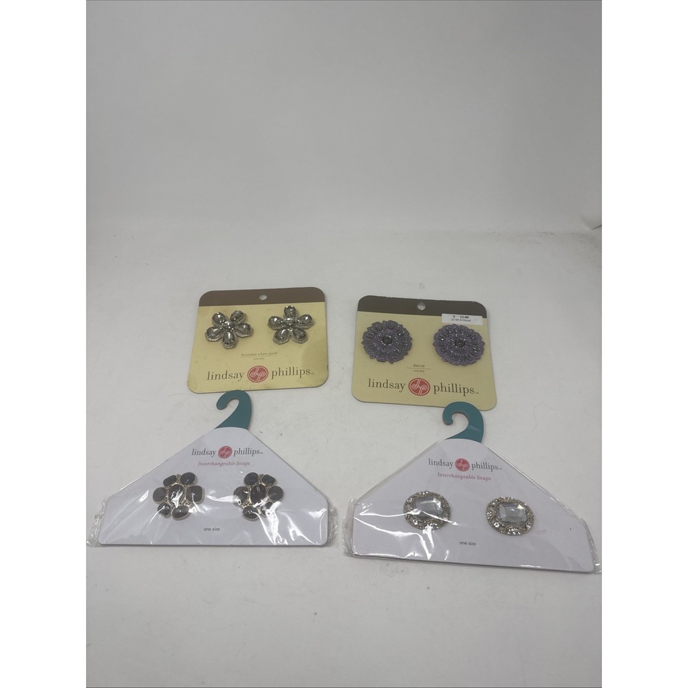 Lot of 4 Lindsay Phillips Interchangeable Snaps Shoes Charms - Brand New L6